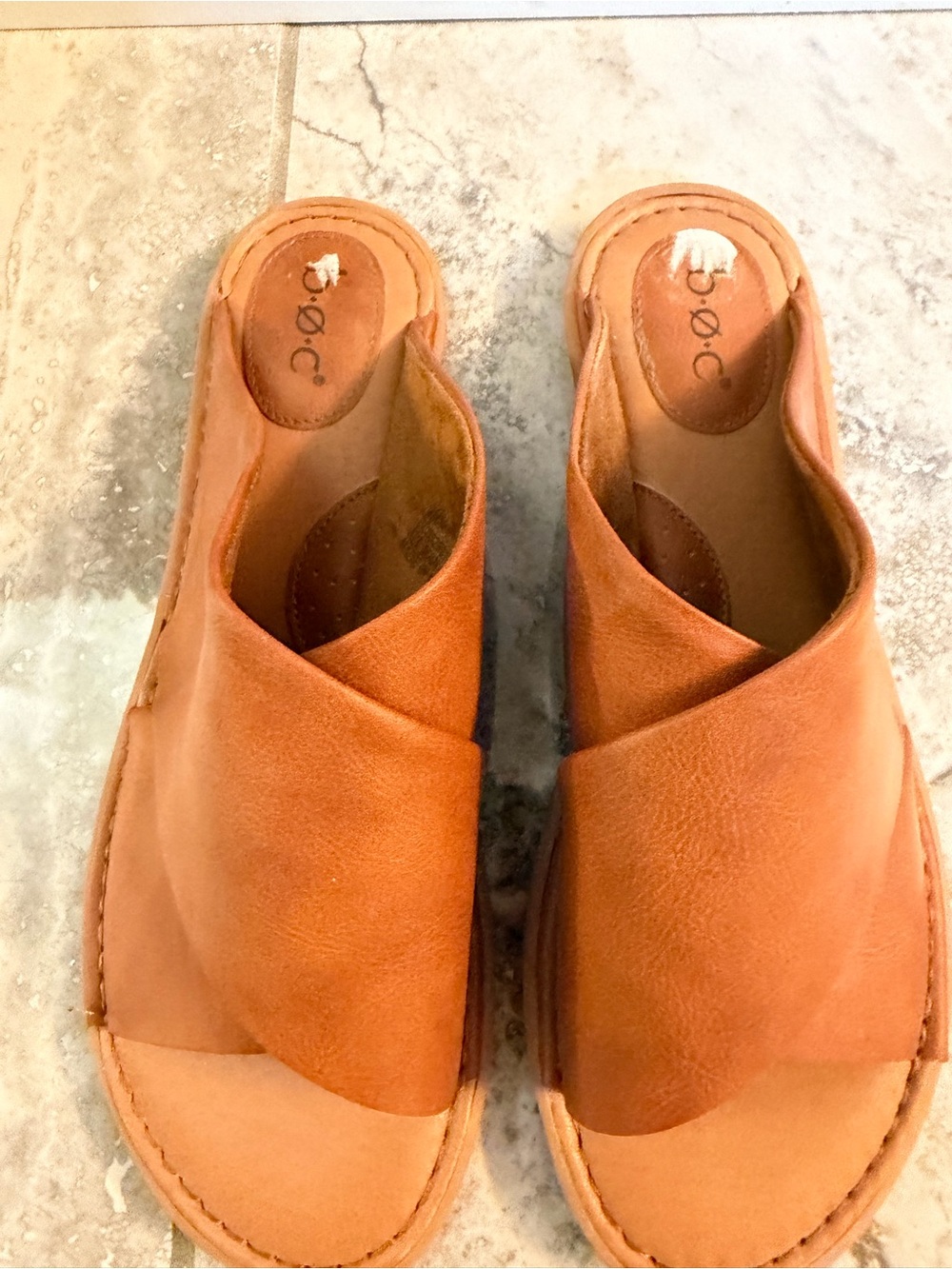 b.o.c. (Børn Concept) Leather Crisscross Slide Sandals